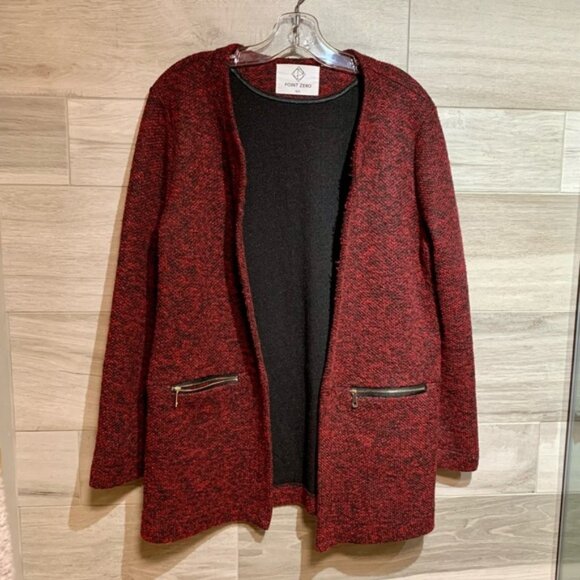 Jackets & Blazers - Point Zero Red and black open front jacket size Large
